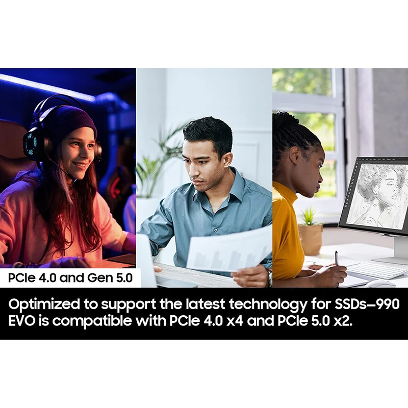 SAMSUNG 990 EVO SSD 1 ТБ 2 PCIe Gen 4x4 5x2 M.2 2280 Внутренний твердотельный накопитель NVMe скорость