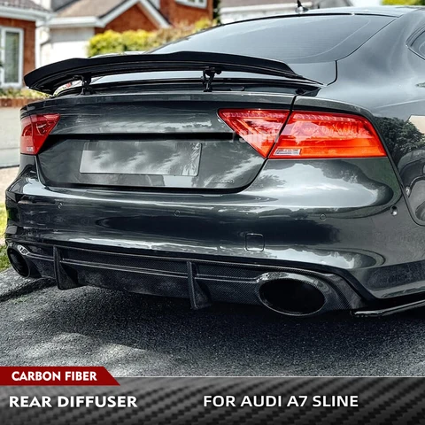 Для Audi A7 Sline 2011-2014 углеродное волокно, автомобильный задний бампер, диффузор, спойлер, гоночный задний диффузор, фартук для губ, комплект кузова автомобиля