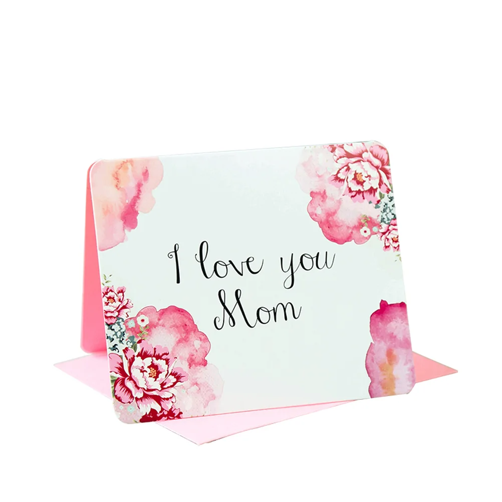 

1 Pc Greeting Cards Delicate Mom Letters Portable Paper Birthday Blessing