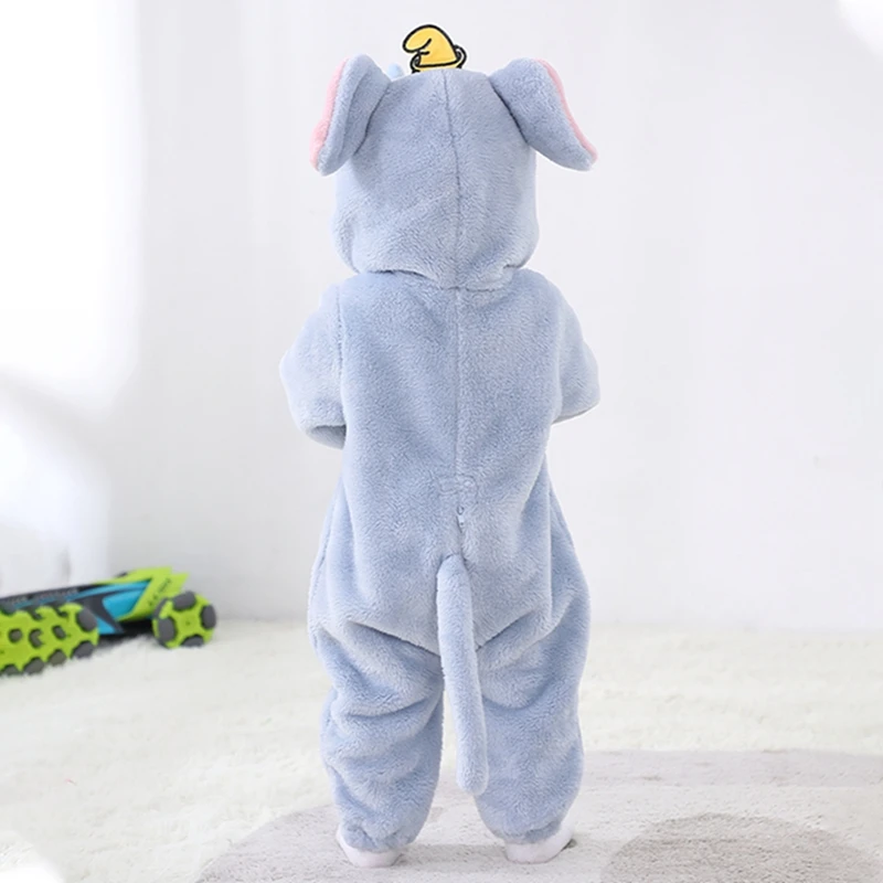 

Halloween Costume Cute Cartoon Animal Costume Unisex Baby Boy Girl Flannel Hooded Romper Cosplay Clothes