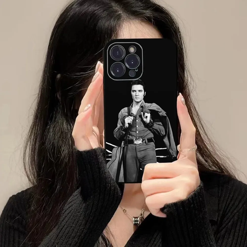 Super cool E-Elvis Presley Phone Case For iPhone 16 15 14 13 12 11 Plus Pro Max XS X XR SE Mini 8 7 Soft Silicone Black Cover