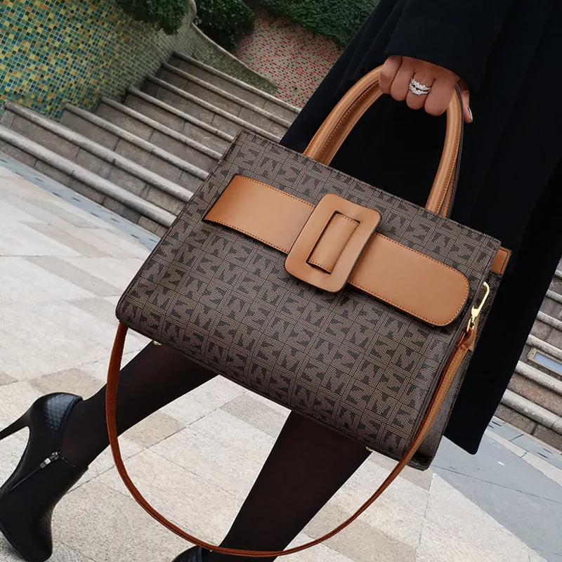 Luxury Designer PU Leather Shoulder Bags For Women Large Capacity Handbags Travel Female Hand Bag Female Big Tote Bags Bolso