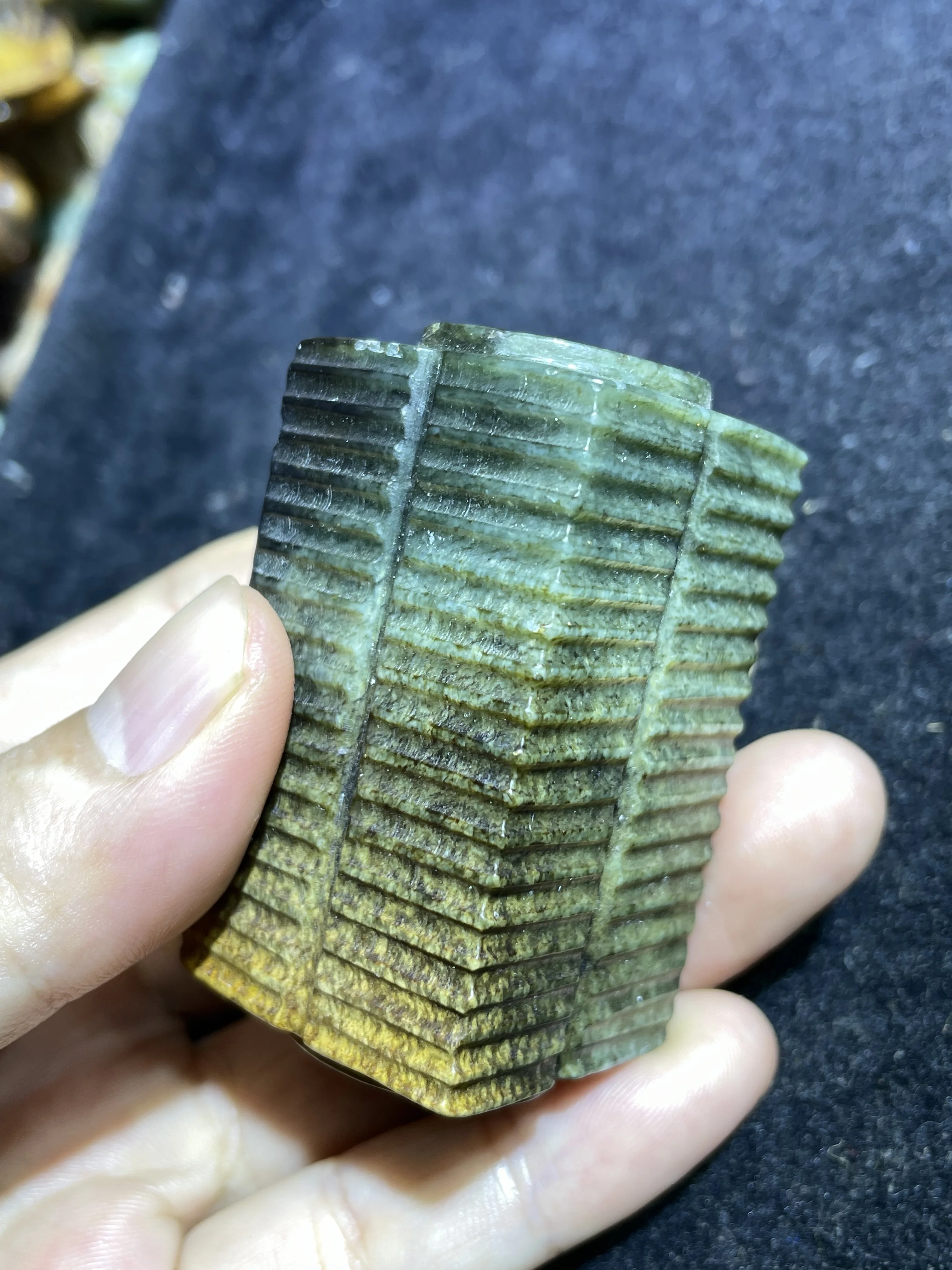 Цельный китайский винтажный Хэтянь нефритовый соединитель Fortune Cong Zong Totem Fengshui