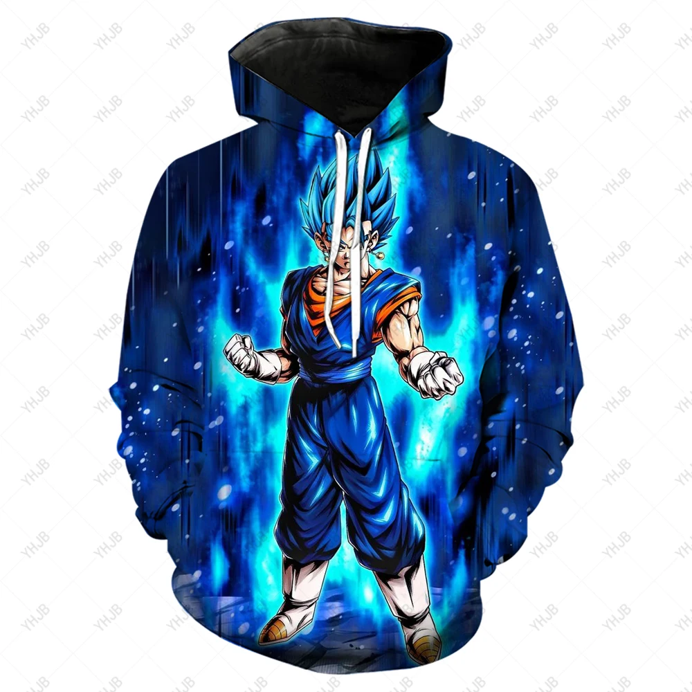 Фото Толстовка с капюшоном Dragon Ball Z для детей, свитшот с 3D принтом для мальчиков и девочек, модный Свободный пуловер с длинным рукавом на весну и осень, Goku Veget №1