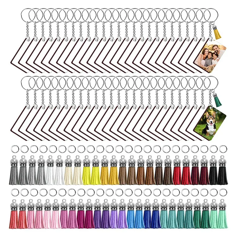 

250 штук прямоугольный сублимационный брелок без рисунка оптом, сублимационный пустой брелок 2,4 дюйма с теплопередачей пустой брелок