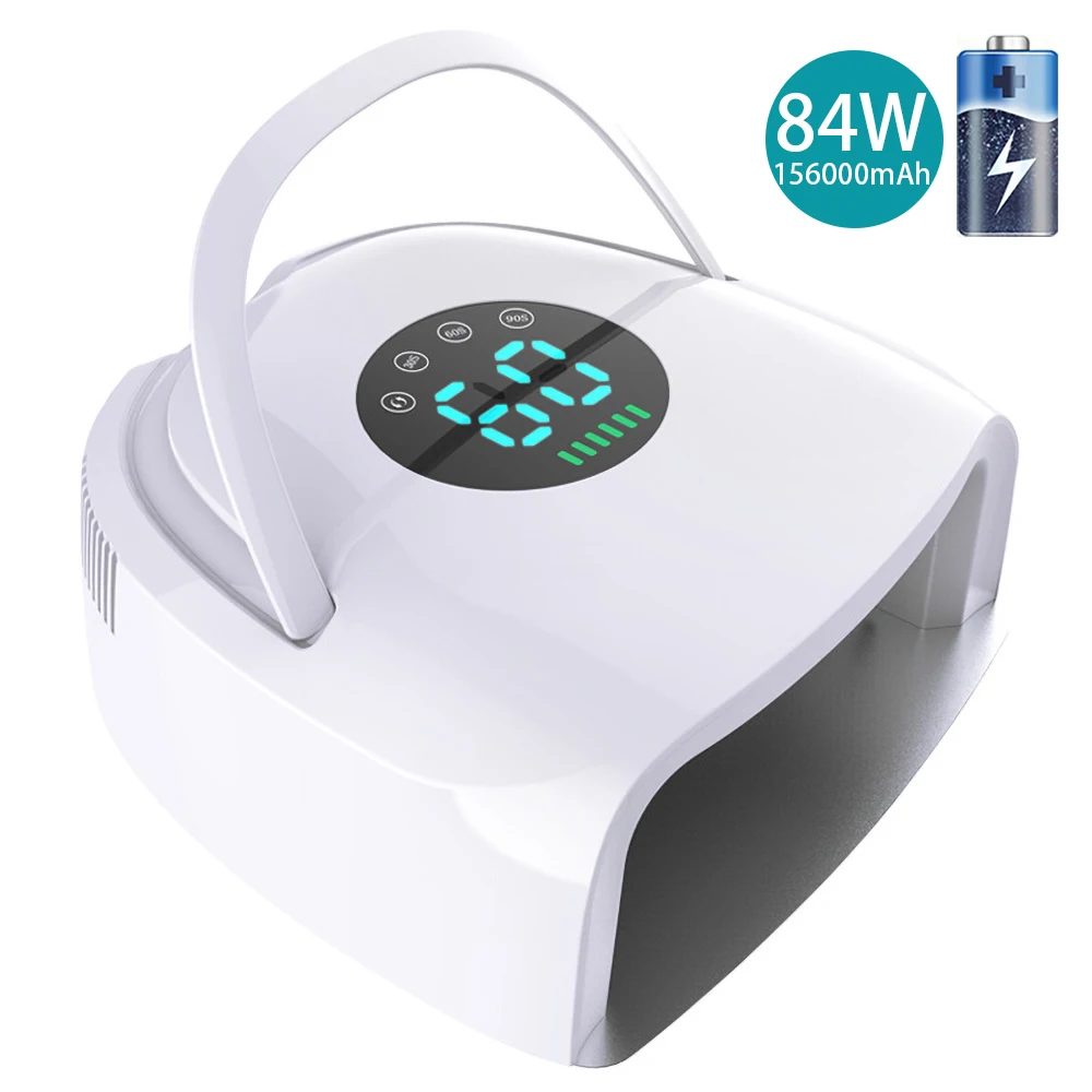 

84W Rechargeable Nail Lamp Dryer 15600mAh Wireless Gel Lamp Professional UV Led Lamp Gel Polish Nail Drying for All Nail Polish