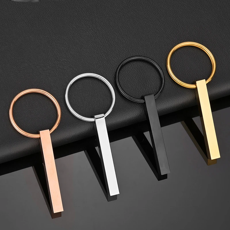 Trendy 2023 Personalized Stainless Steel Keyrings Custom Name Date Keychains For Women Men Jewelfy Gift