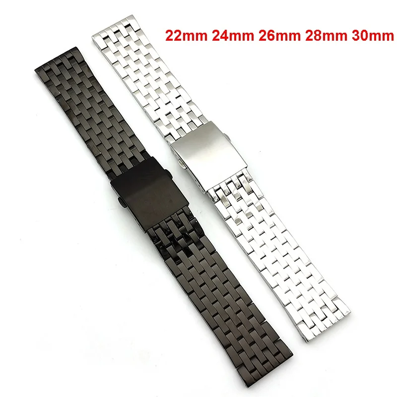 22 24mm 26mm 28mm 30mm Solid Stainless Steel Watch Strap Replace for Diesel Breitling Watch Men Women Metal Bracelet Watchband