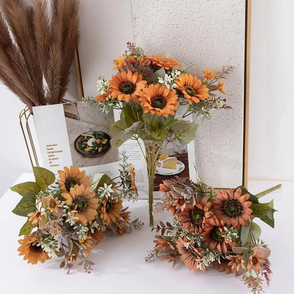 

Realistic Simulated Sunflower Decorative Photography Props Table Centerpiece Artificial Sunflower Balcony Decor Supplies