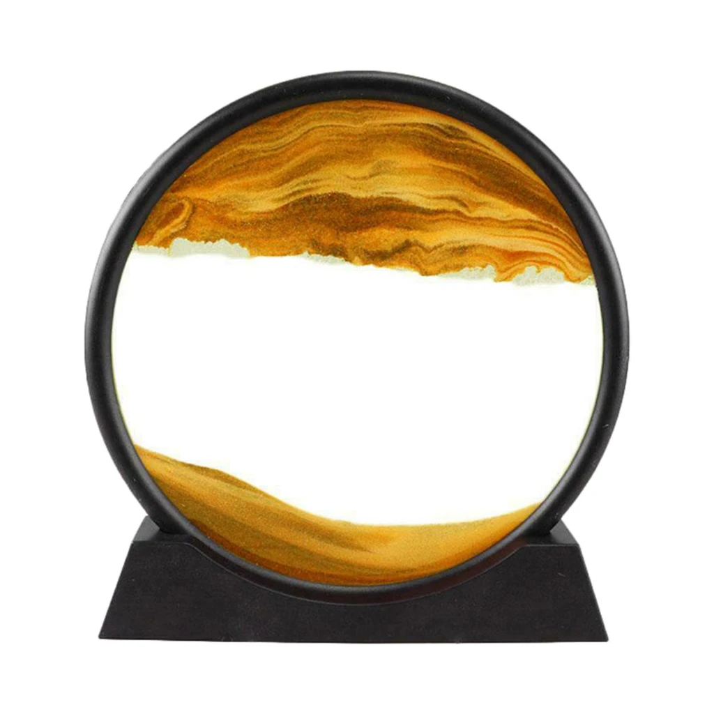 

Динамическая движущаяся картина из песка, круглая стеклянная рамка из песка, 3D картина из глубоководного песка, искусство для украшения дом...