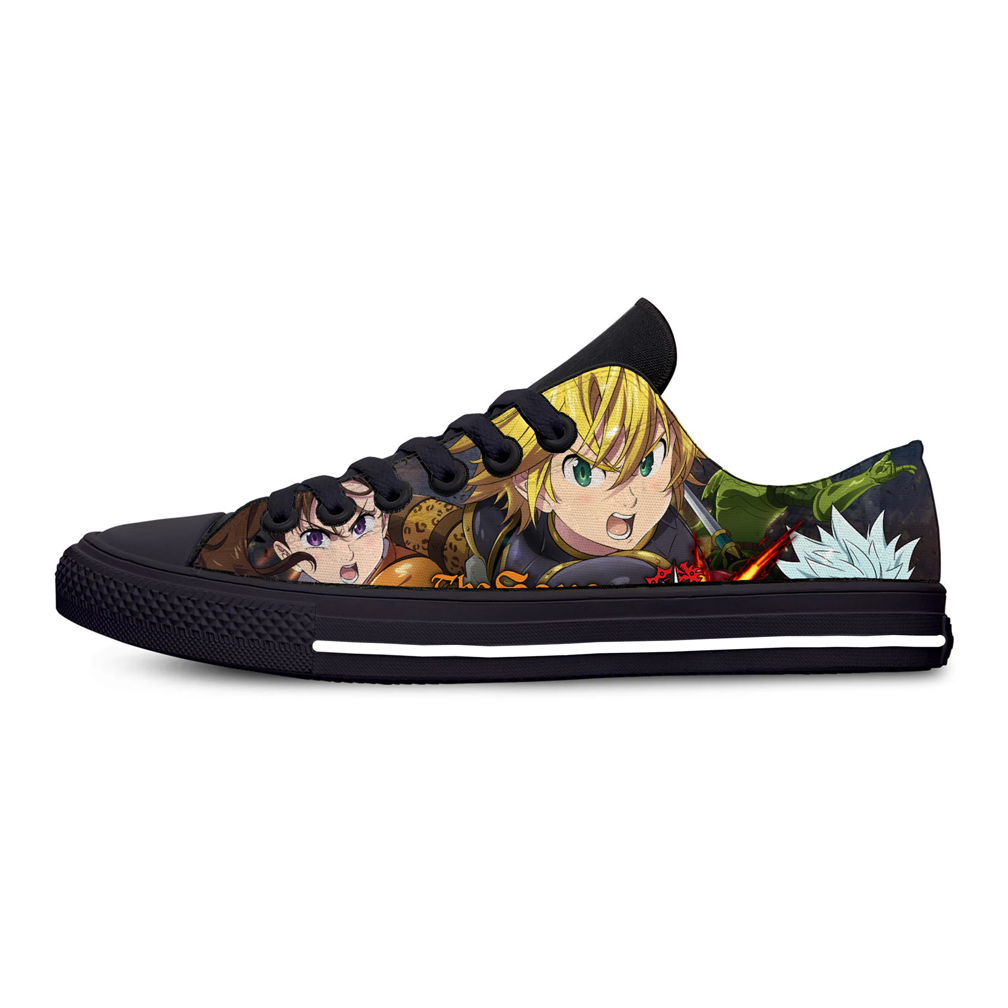 

The Seven Deadly Sins Cartoon Canvas Men Women Shoes Retro Lace-up Ladies Sneakers Outdoor Breathable Leisure Footwear