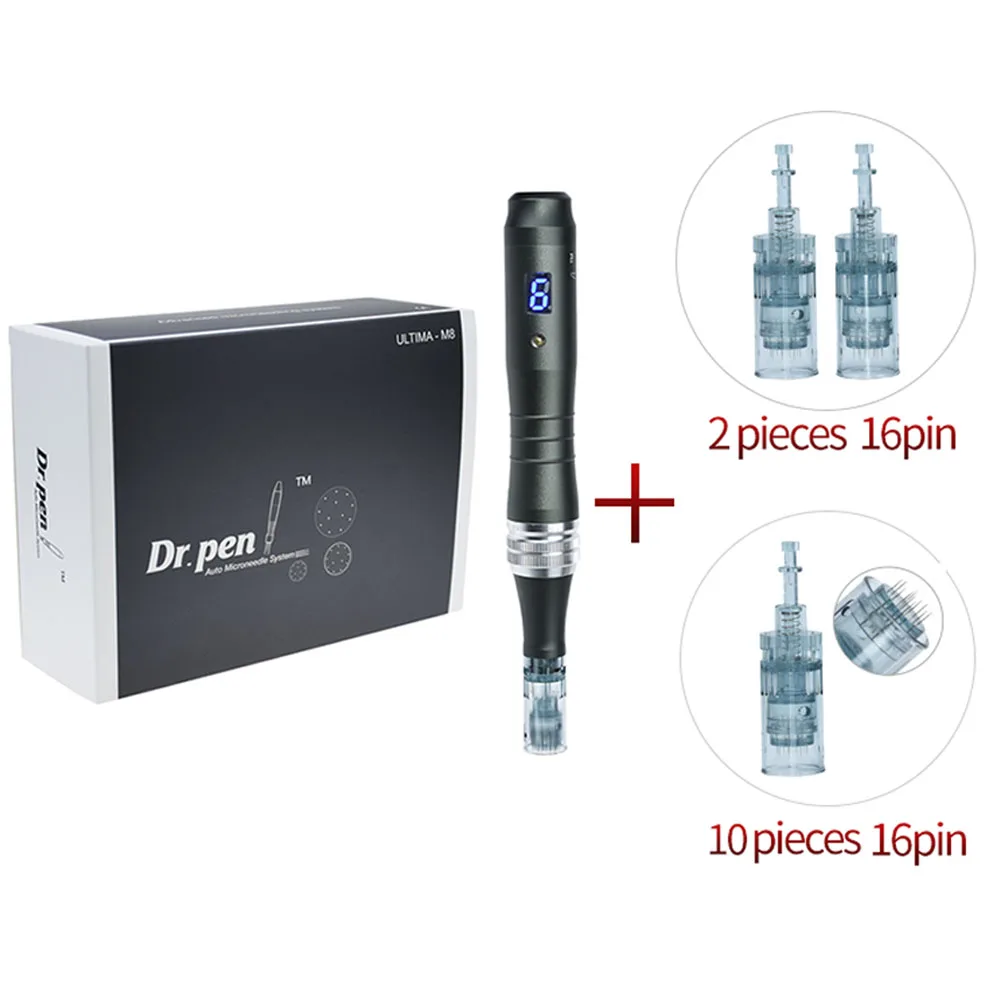 Dr Pen M8 With 22pcs Needles Wireless Microneedling Pen Professional Derma Pen Auto Micro Needle Mesotherapy Beauty Machine