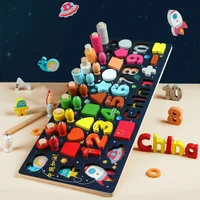 kids montessori pretend play wooden shape sorter fishing number blocks math counting toy for toddlers wooden baby toys kids toys