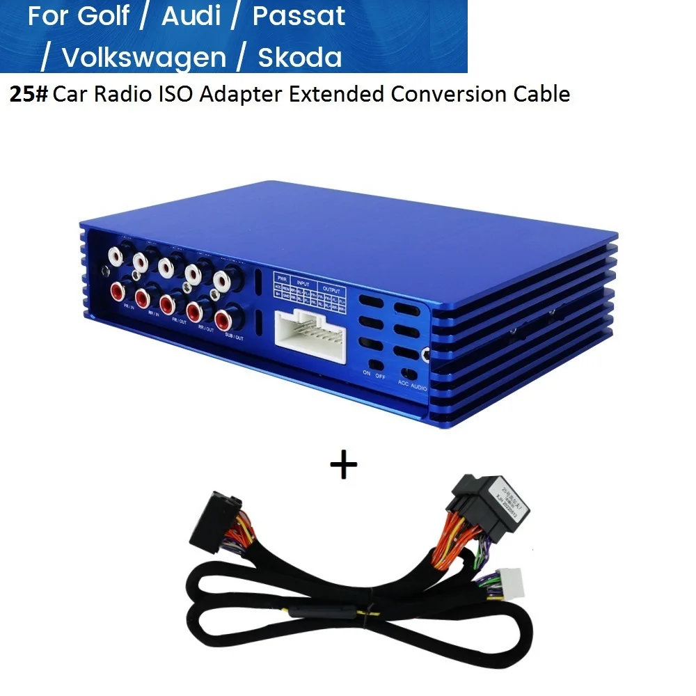 

25#Cable For VW Skoda Audi Golf Passat Car Audio Power Amplifier DSP Processor Bluetooth Amp Equalizer Amplificador Car Sound