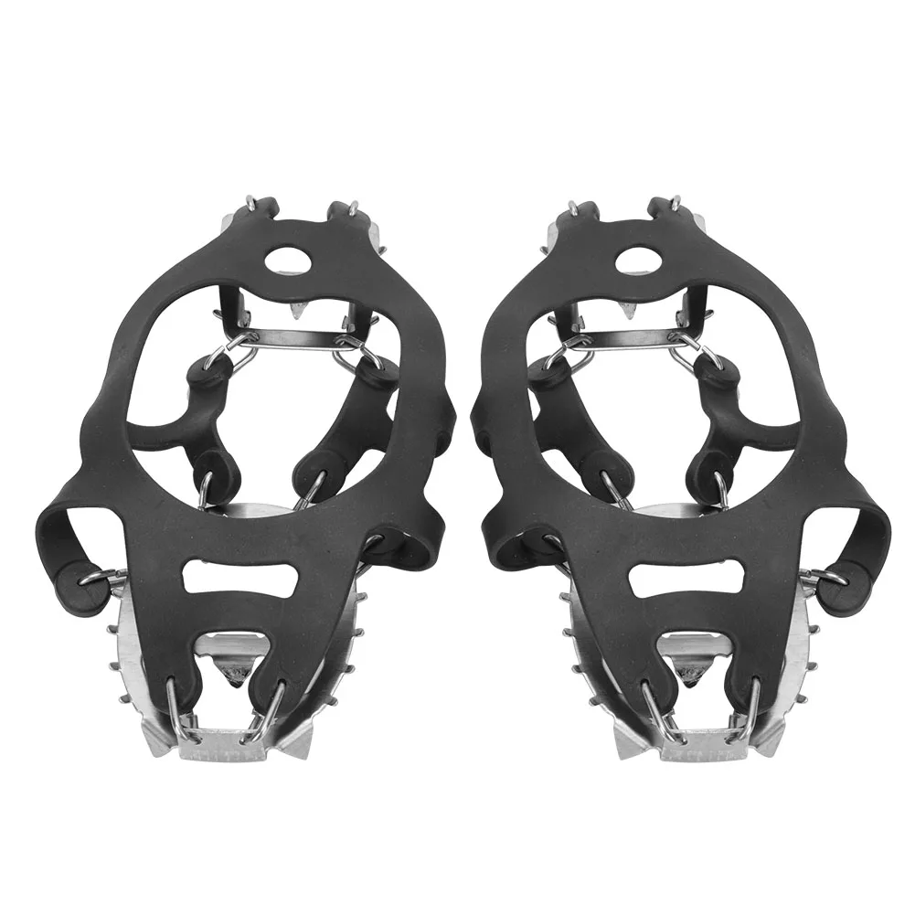 

1 Pair 18 Teeth Anti Slip Ice Cleat Shoe Grips Spikes Cleats Crampons for Snow Ground Hiking ClimbingL