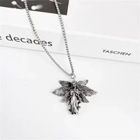 retro dark angel wings necklace pendant jewelry hip hop street collarbone lovers men and women fashion guard chain