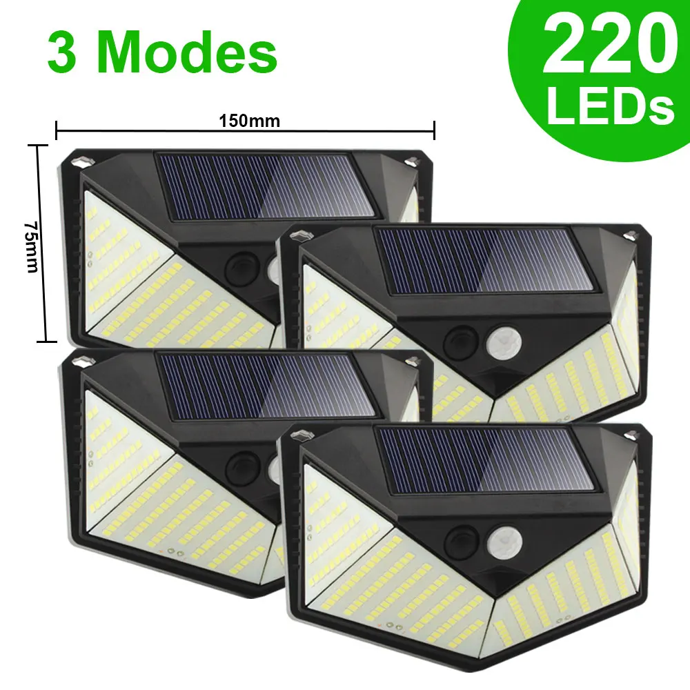 220 светодиодных фонарей с солнечной батареей