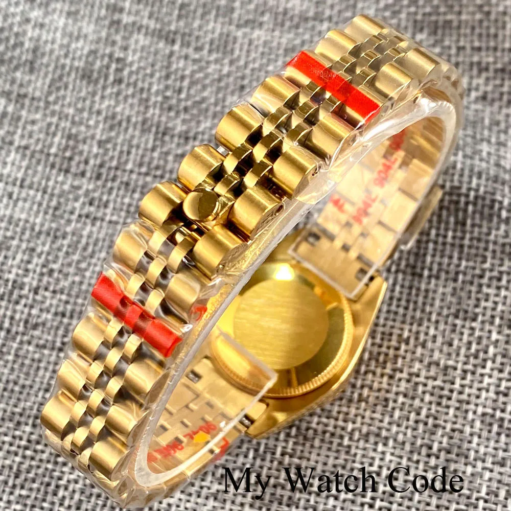 Nologo NH05A Movemnt 26mm Date-just Lady Watch Yellow Gold Luxury Steel Automatic Wristwatch Diamond Index Small Women Clock enlarge