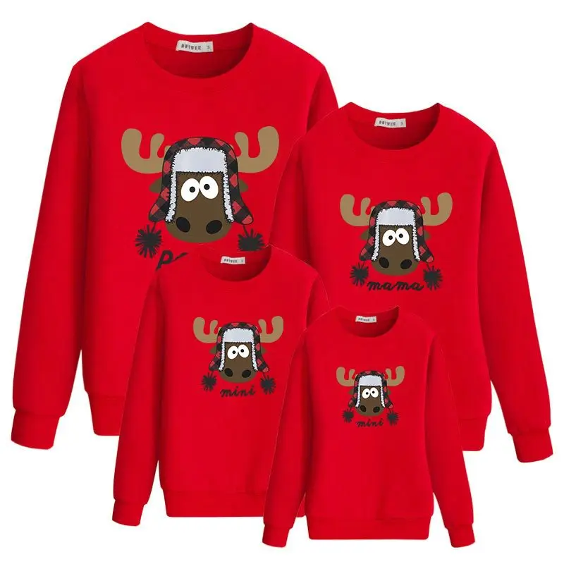 

Merry Christmas Sweatshirt Family Matching Outfits Warm Christmas Clothes Long Sleeve Xmas Sweatshirt Family Sweater Navidad