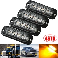 4pcs 4 led auto lkw notfall amber beacon panne 1224v hellgelbes licht fit for multiple emergencies warning lamp