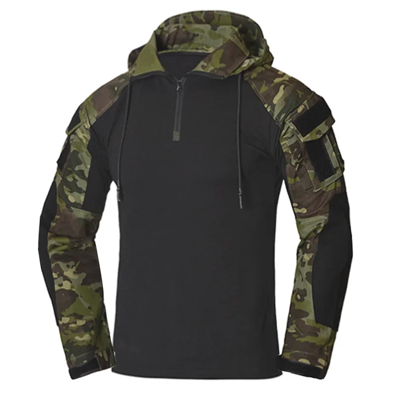 Мужская тактическая футболка камуфляжная униформа для пейнтбола Охотничья