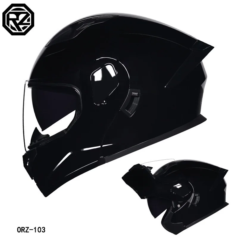 Flip Up Helmet Motorcycle Motocross Racing Dual Lens Men's And Women's Four Season Orz New Full Face