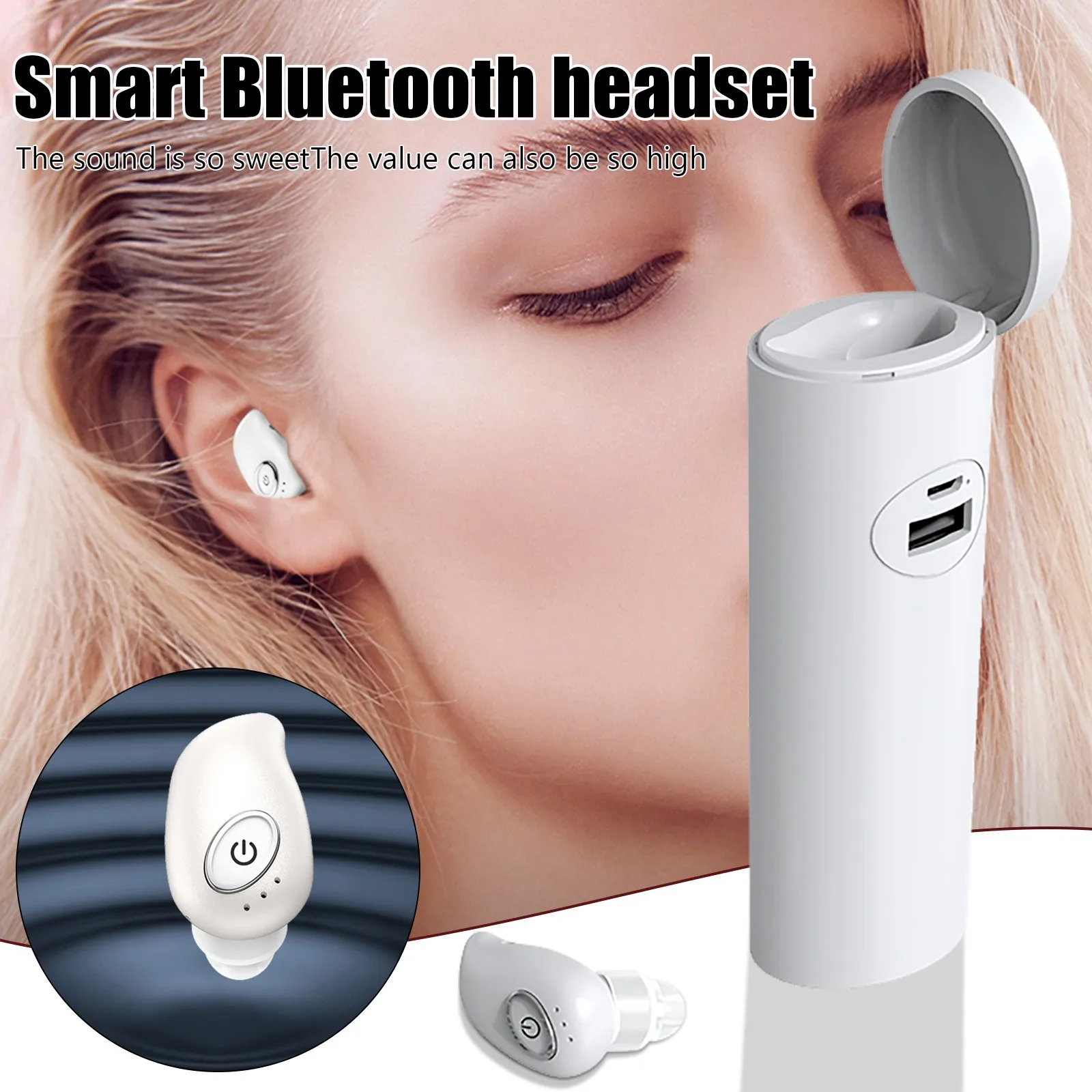 Bluetooth-гарнитура для звонков 2 уха цвет в ассортименте