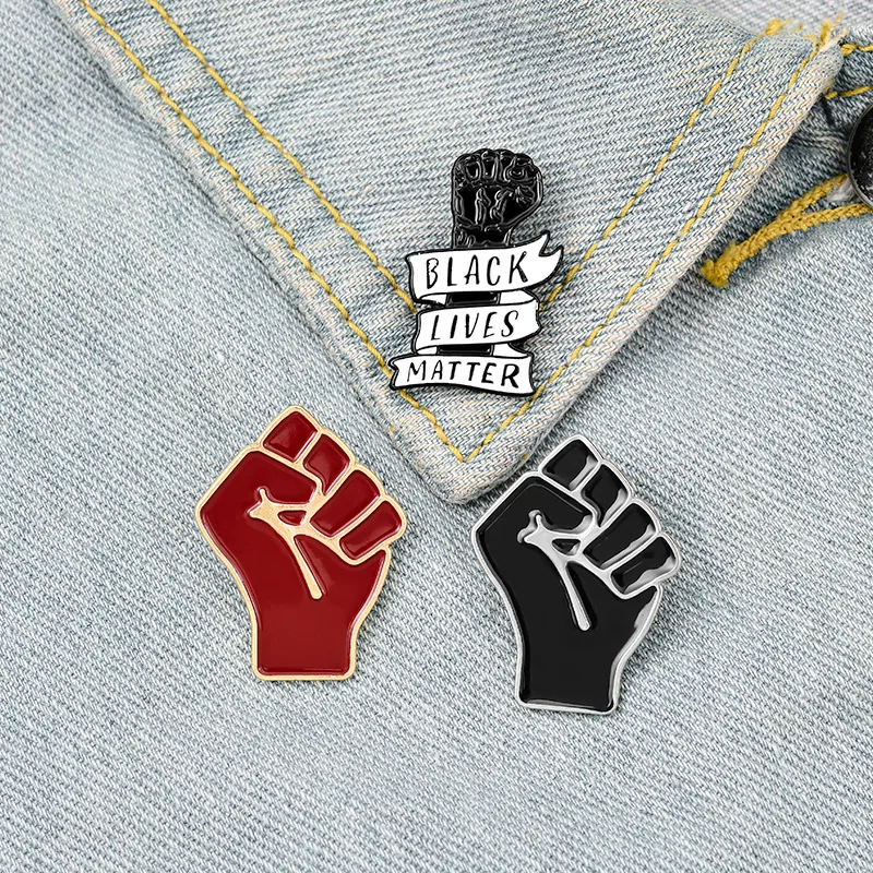 

Black Lives Matter Friends Cartoon Enamel Pin Fist Badges New Year Gift Lapel Pins Christmas Women's Brooch Jewelry Fashion