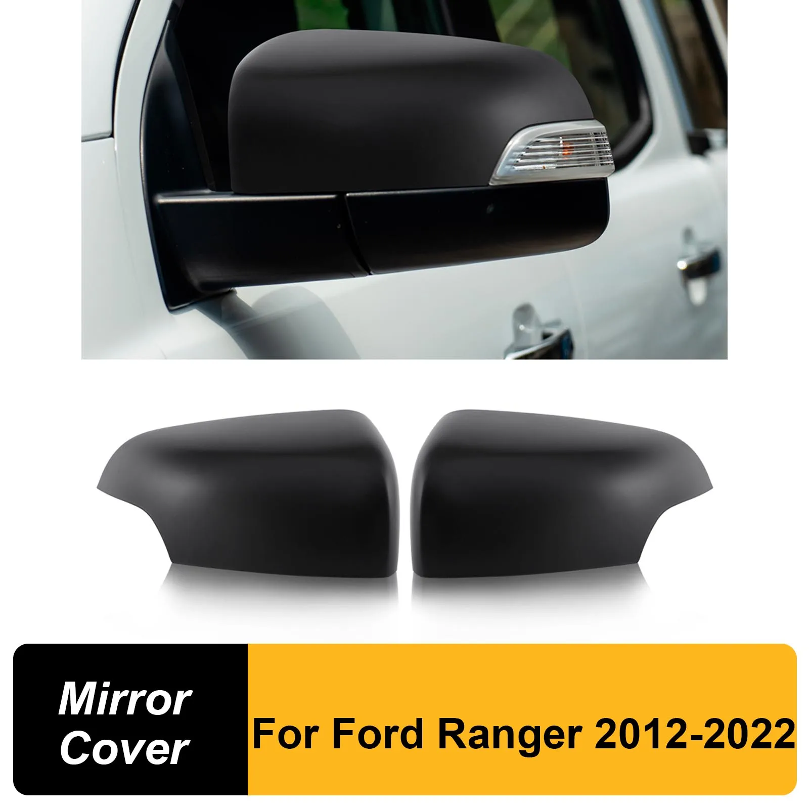 Матовый черный зеркальный чехол для Ford Ranger 2012-2022 T6 T7 T8 XLT XLS XL WILDTRAK PX PX2 PX3 Raptor