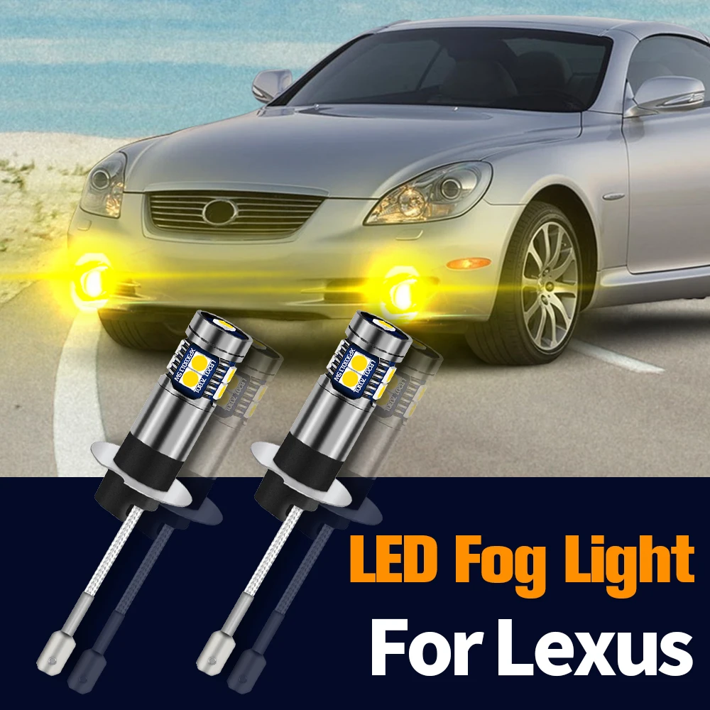 

2pcs LED Fog Light Lamp Blub Canbus Error Free H3 For Lexus LX470 ES300 ES330 IS300 GX470 SC430