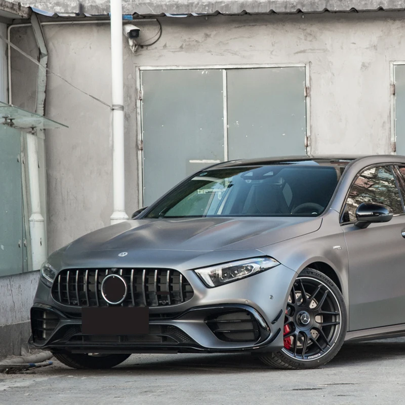 Фото Комплект из 3 накладок-сплиттеров на передний бампер (канарды) для Mercedes-Benz A-класса W177 A45 AMG Line, 2019 г.в. и новее №5