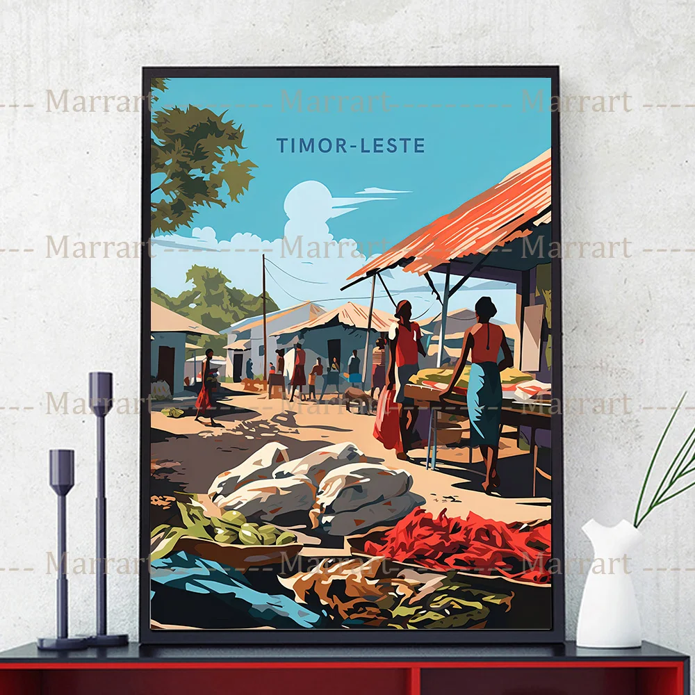 Плакаты для путешествий с оживленным бангкоком плакаты местного рынка Камбоджи