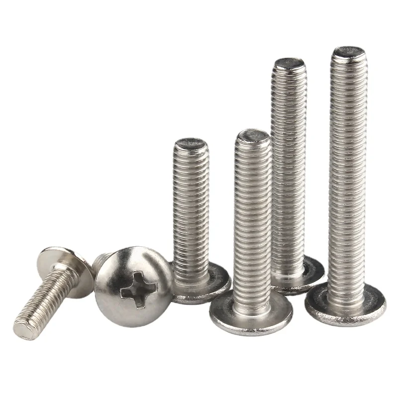 

50pc M3 M4 Large Flat Head Cross Bolt Screw Mushroom Umbrella Head Phillips Bolt L=6-30mm 16mm 20mm 30mm Machine Screw