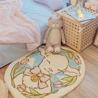 ins cartoon pink mat plush shaggy fluffy rug irregular floor mat kid girl carpet for bedroom non slip bedside tapete home decor
