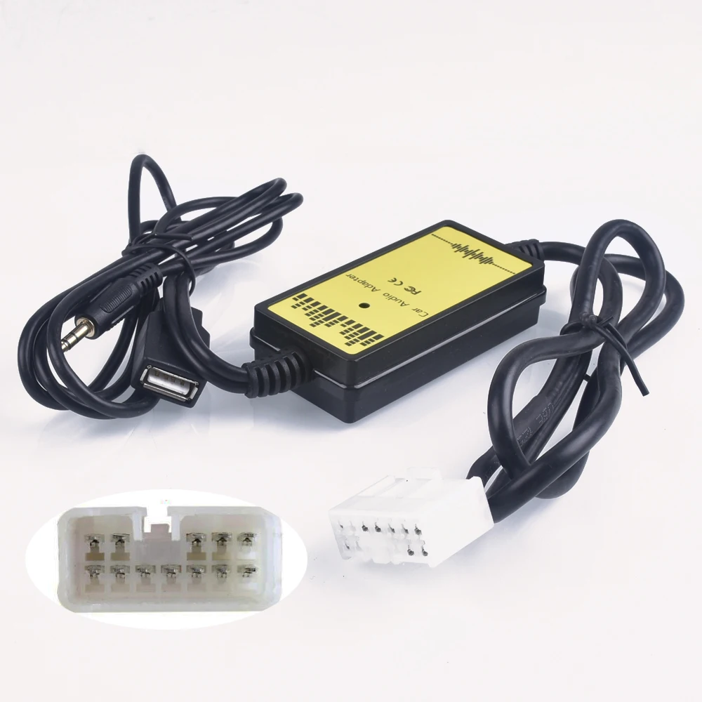 $138.60 Car CD Adapter MP3 Audio Interface AUX USB CD Changer (5+7)PiN for Toyota Camry Corolla RAV4 Yaris for Lexus IS 200 GS