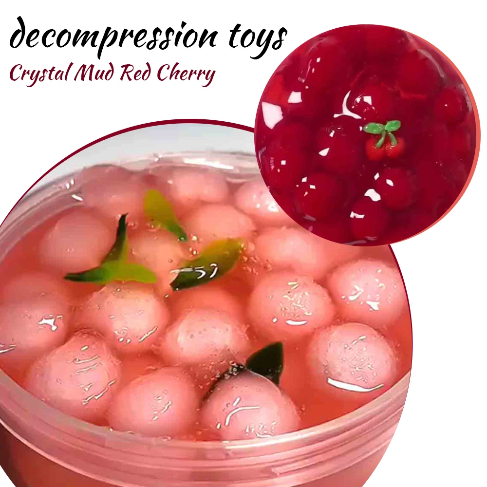 

New Hot 60ml Cherry Peach Mud Mixing Cloud Slime Scented Stress Kids Clay Girl Doll Toys for Kids Birthday Party Festiavl