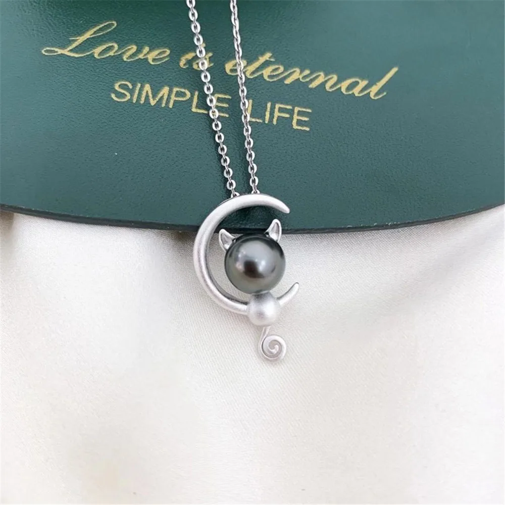 S925 Sterling Silver Pearl Pendant Settings Blank/Base For DIY Pendant Jewelry Making Accessories Suitable for 7-9mm Bead