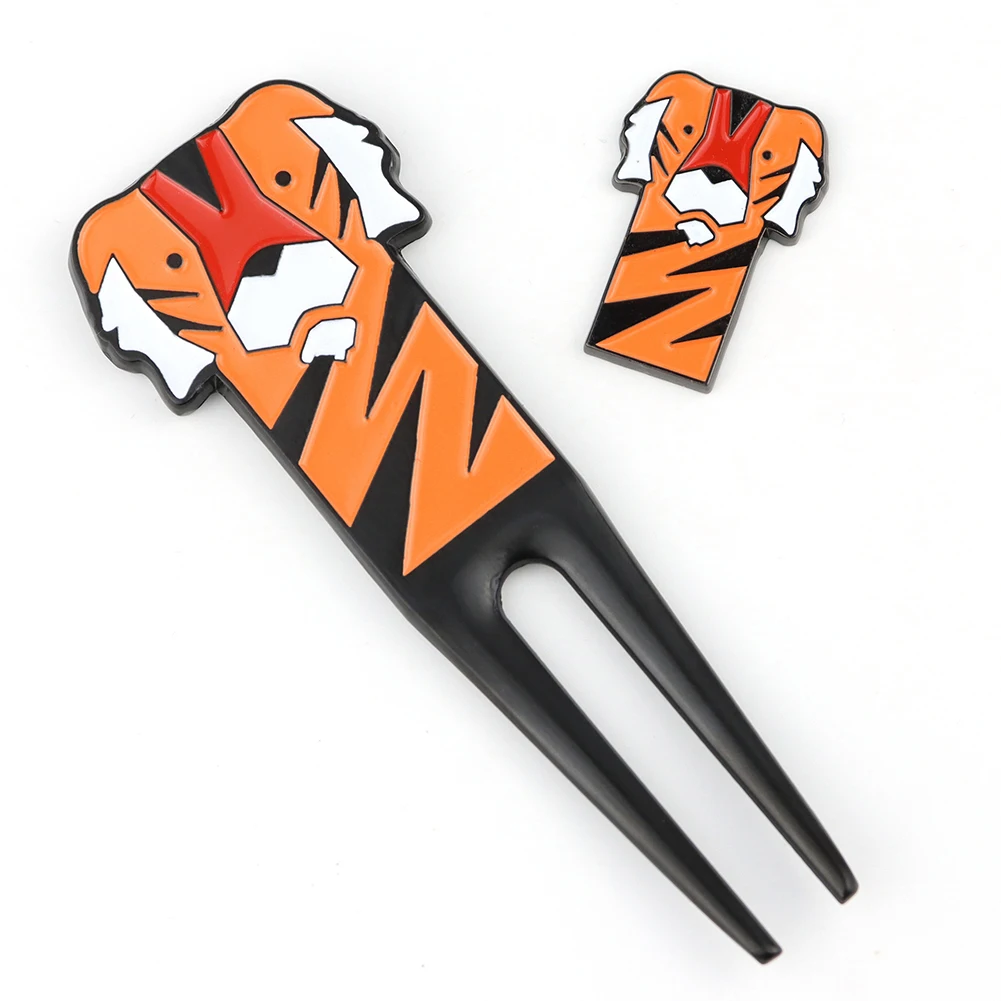 

Инструмент для ремонта Golf Divot с рисунком мультяшного тигра, профессиональный очиститель пазов с шариковым маркером