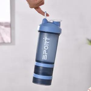 Imported 500ml 3 Layers Water Bottle Shaker Cup Sport Whey Protein Blender Bodybuilding Stirring Portable Cut