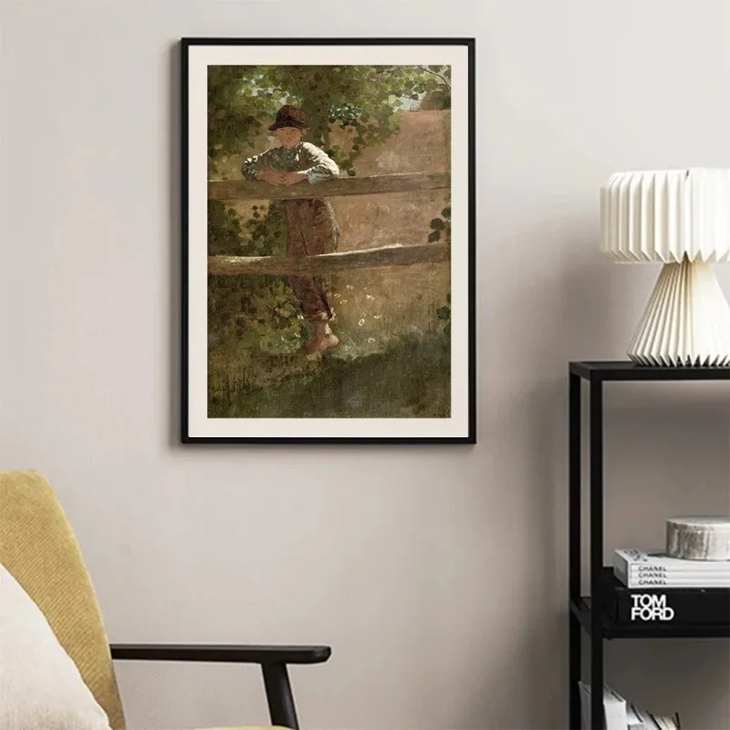 Винтажный деревенский Летний коттедж плакаты и принты с пляжным ландшафтом