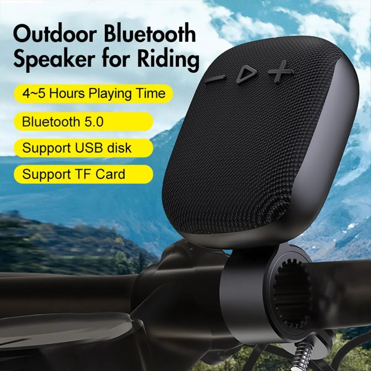 【AD10~】 Велосипедная колонка, беспроводной Bluetooth-динамик для руля велосипеда, уличный сабвуфер для велопоездок - черный (art.: 3920dcefbbade) - 3920dcefbbade