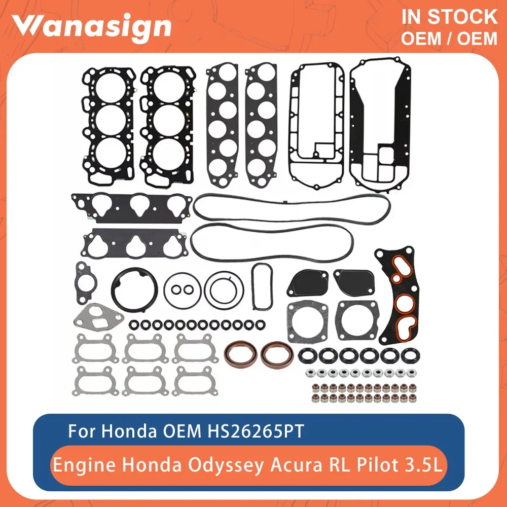 

Полный комплект прокладок двигателя подходит для Honda Pilot Odyssey Acura MDX J35A5 J35A6 J35A8 3.5L V6 GAS 03-10 HS26265PT HS54578A
