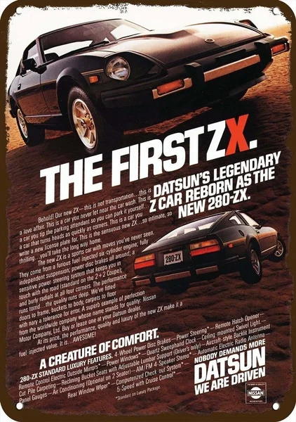 

1979 Datsun 280-zx Sports Car Vintage Look Replica Metal Sign