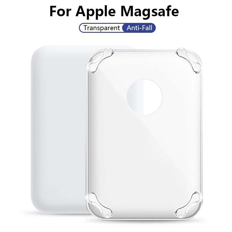 

External Battery Case for Apple MagSaf Transparent Protective Cover Wireless Magnetic Battery Silicone Soft Cover Case Bumper