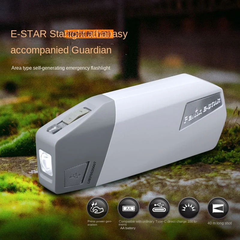 

NewFenixPhenex E-STAREmergency Hand Power Generation Flashlight Cylinder Press Self-Generating Emergency Lighting Flashlight