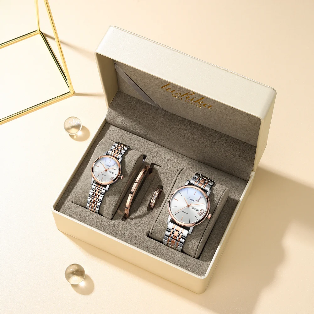 Lifetime Valentine's Day Gift Double Calendar Couple Watch