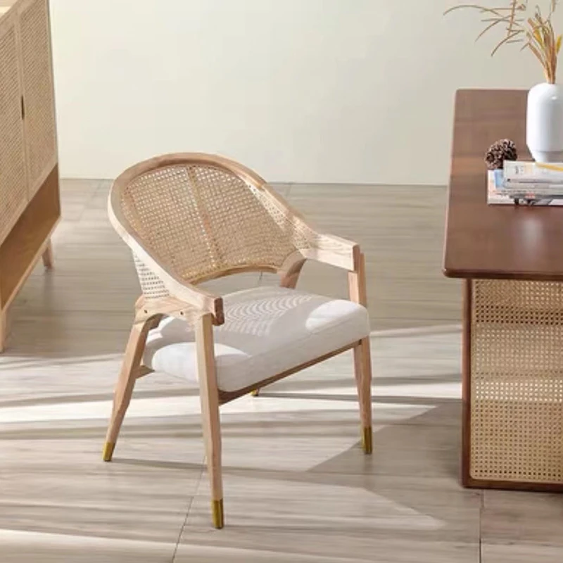 

Rattan Accent Plastic Arm Chairs Reading Comfortable Chair Mid Century Modern Sillon Dormitorio Living Room Furniture WJ35XP