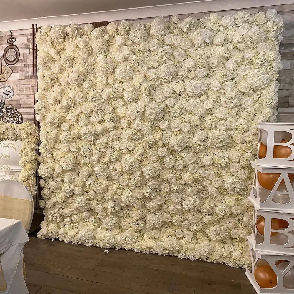 

Artificial Silk Flower Wall 40*60cm Cheap Dahlia Rose Panel Backdrop Decor Wedding Party Birthday Arrange Shop Scene Layout