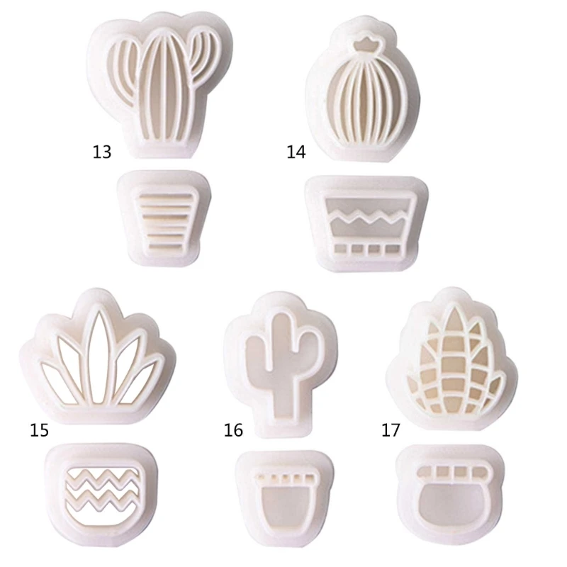 

Cactus Shaped Soft Pottery Clay Cutters Earrings Jewelry Pendant Making Moulds Plant Ornaments Pendant Cutting Molds 40GB