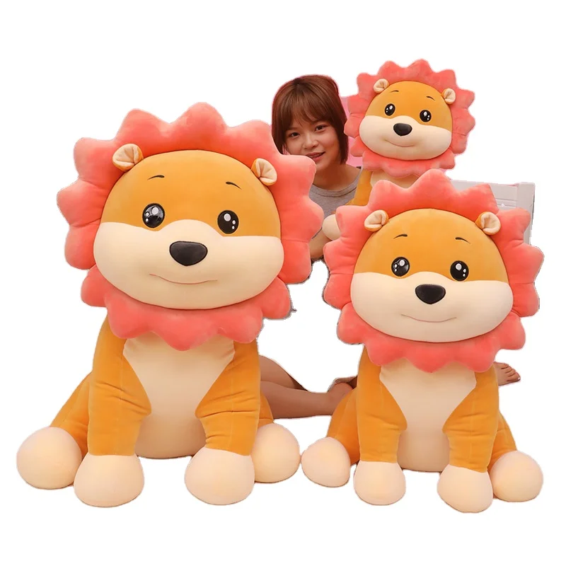 

Cute lion plush stuffed cotton animal doll sunflower soft pillow plush toys